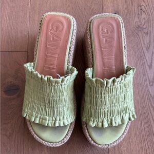 GANNI Smock Espadrille Wedge Sandals